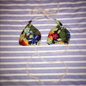 Tropical print bikini top
